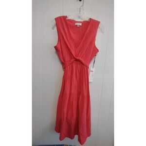 Calvin Klein | NWT Coral Pink Sleeveless Gauze Midi Dress Size 12
